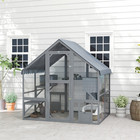 Pawhut Large Catio Outdoor Cat Enclosure With Waterproof Cover  Gray