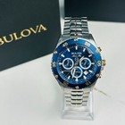 Bulova 98b400 Marine Star Blue Dial Men   s Chronograph Quartz Watch Stainless