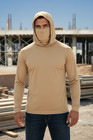 Long Sleeve Hooded Work Shirt With Built-in Face Mask     Everyday Colors