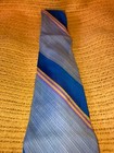 Men   s Blue Lavender Gold Geometric Tie  Vintage  1970s  Mid-century Modern