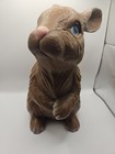 Vintage Chocolate Brown Large Ceramic Bunny Rabbit 12 Inch Tall