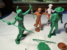 Vint 1963 Lot 7 Marx Plastic Playset 5 1 2  Cowboys   Indians With Accessory s