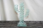 Vtg Cut Glass Cactus Abstract Art Design Desert Decor Southwest Motif Rare Ooak