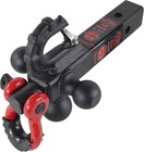 Triple Ball Trailer Hitch Mount 1-7 8  2  2-5 16  Matte Black Tow Recovery Hook