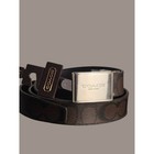 Coach Signature Monogram Plaque Buckle Belt Brown Mahogany Cut To Size To 42 