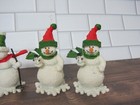 Vintage Resin Snowman Ornaments Lot Of 5 Nos