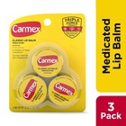  2 Pack  Carmex Classic Medicated Lip Balm Jar 3 Count Each     Long Lasting Moist