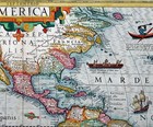  america  C 1630 Original Mercator-hondius Map Of The Americas