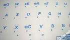 German  Keyboard Sticker For Computer Laptop Transparent Blue Letters New