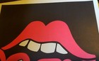 Rolling Stones Tongue Vintage 1970 s Poster Mick Jagger Keith Richards Black red