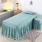 Ruffle Massage Bed Cover Quilted Table Skirt Valance Sheet Decor With Face Hole