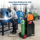 2tier Welding Cart Cabinet With Drawers   Door 220 Lb Swivel Wheels Safety Chain