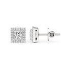 Diamond Stud Earrings 4 40ctw Lab Grown Vs1 Ef Princess Igi Cert  14k White Gold