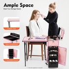 Nail Desk Mobile Station Rolling Makeup Train Case Manicure Table With Speaker
