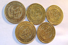 1 - 1997 Chuck E Cheese Pizza Rare Vintage Arcade Game Brass Coin Token