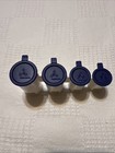 Vintage-tupperware One Touch Reminder Canister Set Coin Holder Blue Lids Mini