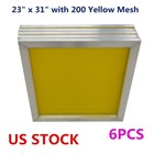 23  X 31  Silk Screen Printing Aluminum Frame 6pcs 200 Yellow Mesh Us Stock
