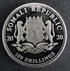 2020 Somalia African Elephant 100 Shillings 1 Oz  999 Fine Silver