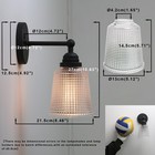 1-light Indoor Glass Wall Sconce With Clear Ripple Shade  Vanity Hardwired Wa   