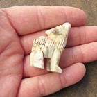 39mm Carved Tan Soapstone Stone Howling Dog  Wolf Coyote Shelf Sitter