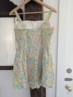 Vintage Nwt Gabar Playsuit  1960 s  Flower Power Print  Groovy  Vtg Size 18  M