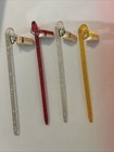 4 Vintage 1950s Whistle Bar Drink Stir Swizzle Stick Highball Pink Glittery