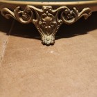Antique Plateau Dresser Vanity Tray Beveled Glass Mirror Ornate Footed Floral