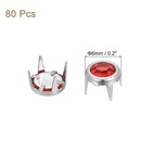80 Pcs Rhinestone Studs  6mm Round Rivets Claw Beads Nailhead  Red