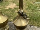 Vtg Chinese Vase Dragon Or Phoenix Bronze Brass Asian Decorative Pair Antique