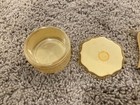 Vintage 9pc Celluloid Ivory Gold Vanity Dresser Set