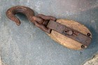 Antique Anvil Brand Cast Iron   Wood Block   Tackle Pulley 6 Com