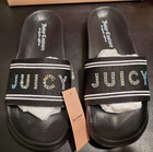 Juicy Couture Women s Sport Slides Jc Wiggles Black Size 10 - New