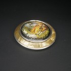Vintage Art Deco Courting Couple Celluloid Top Makeup Powder Compact Mirror 3 