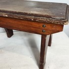 Vintage Chippy Brown Stained Wooden Footstool Bench Step Stool Paint Stand 16 l