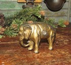 Antique Vtg Arcade Cast Iron Elephant With Tucked Trunk Still Penny Coin Bank
