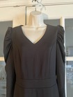 Womens V Neck Long Puff Sleeve Wide Leg Pants Jumpsuit  M