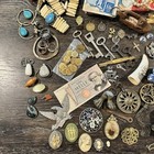 Antique Vintage Junk Drawer Lot Coins Costume Jewelry Stamps Books Zippo 7  Lbs