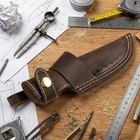 Leather Knife Sheath For Belt Horizontal Vertical Carry Pancake Holster  Brown