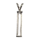Shallow Rectangular Sterling Silver Tourmaline Pendant  Setting  6-12mm 
