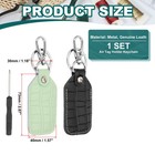2 X Leather Key Fob Key Cover Rfid Key Protector 1 57 x 2 87  Black light Green