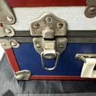 Vtg Hard Case Suitcase Luggage Stage Travel  Patriotic-red White Blue No Lock
