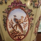 Gorgeous Vintage antique Porcelain And Brass Footed Cache Pot jardeniere