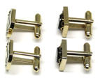 Cufflinks Vintage Gold Black Rhinestone Bullet Back Lot Of 2 Men s Formal Wear