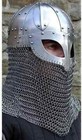 Medieval Silver Helmet With Full Chainmail Armor Viking Norman Knight Battle
