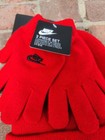 New Nike Youth Big Boys Lurex Futura Beanie Hat   Gloves 2 Piece Set  Red