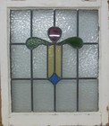Abstract Midsize Old English Leaded Stained Glass Window 19 75  X 23 25 