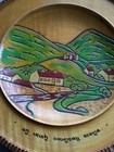 Vintage Irish Wooden Plate 10 Inch Irish Country Scene Decorated Wall Hanging