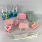 Playskool Victorian Dollhouse Replacement Furniture Bed Table Vintage Parts Lot