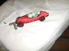 Vintage Marx Tin Litho Wind Up Race Car Working With Key Red  44 1