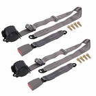 2set Retractable 3 Point Safety Seat Belt Straps Car Vehicle Adjustable Belt Set